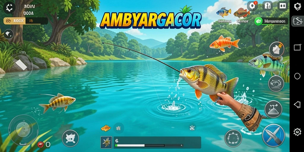 Gameplay menangkap ikan yang menyenangkan dan realistis di AMBYARGACOR.