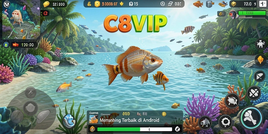 Gameplay seru C8VIP dengan aksi memancing yang menegangkan.