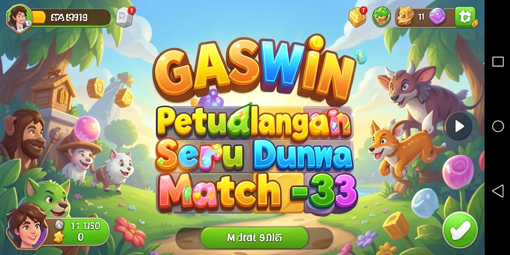 Tampilan gameplay <strong>GASWIN</strong> yang penuh warna dan dinamis.