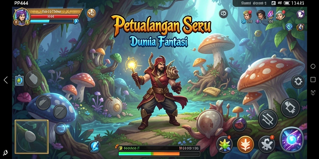 Tangkapan layar gameplay PP444 yang menunjukkan aksi petualangan yang mendebarkan.