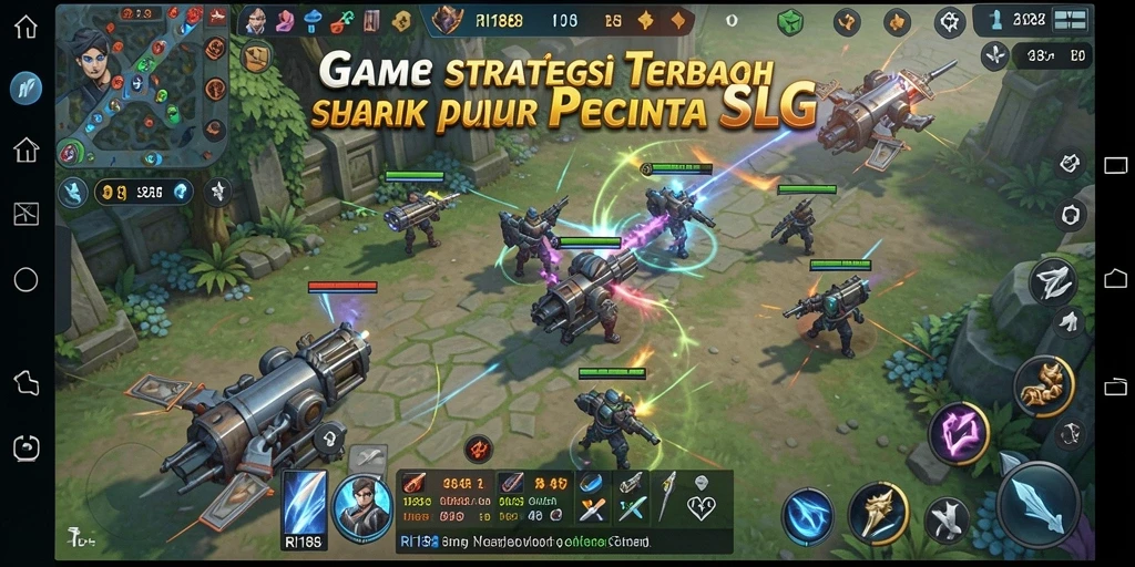 Tangkapan layar gameplay menunjukkan pertempuran strategis yang intens.