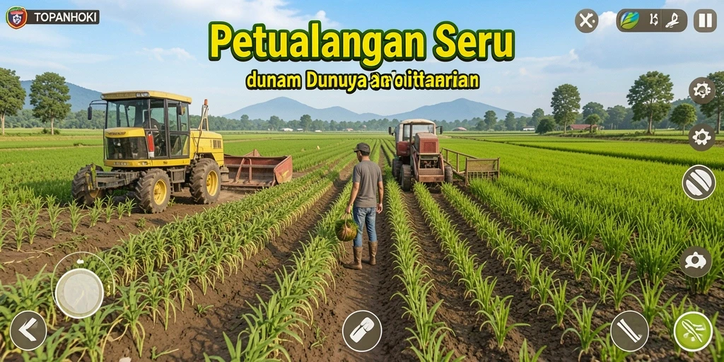 Tampilan gameplay seru dari TOPANHOKI dalam dunia pertanian.